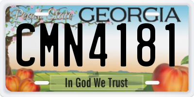 GA license plate CMN4181