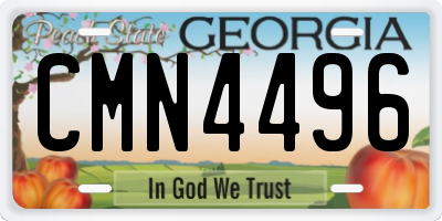 GA license plate CMN4496