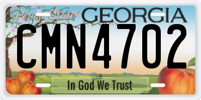 GA license plate CMN4702