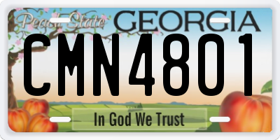 GA license plate CMN4801