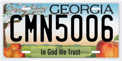 GA license plate CMN5006