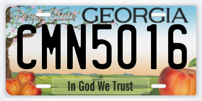 GA license plate CMN5016