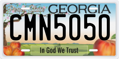 GA license plate CMN5050