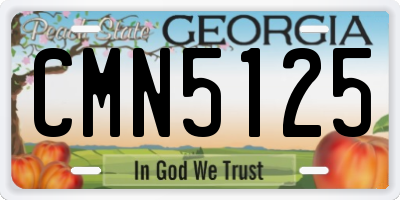 GA license plate CMN5125