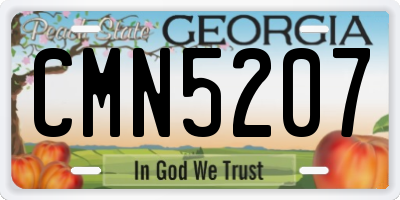 GA license plate CMN5207
