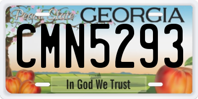 GA license plate CMN5293