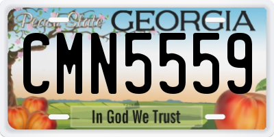 GA license plate CMN5559