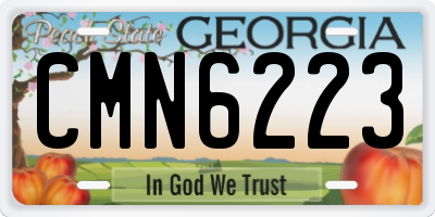 GA license plate CMN6223