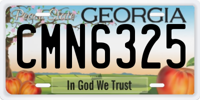 GA license plate CMN6325