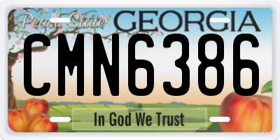 GA license plate CMN6386
