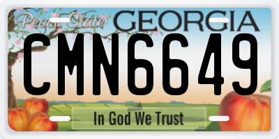 GA license plate CMN6649