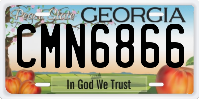 GA license plate CMN6866