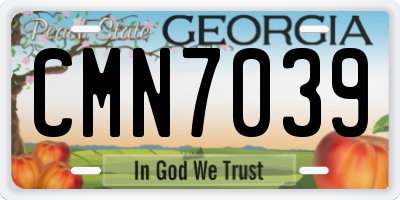 GA license plate CMN7039