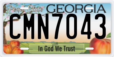 GA license plate CMN7043