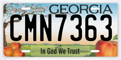GA license plate CMN7363