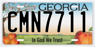 GA license plate CMN7711