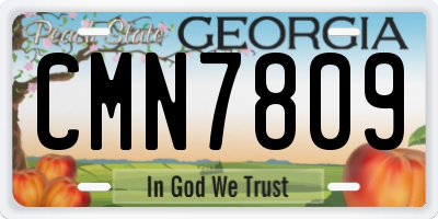 GA license plate CMN7809