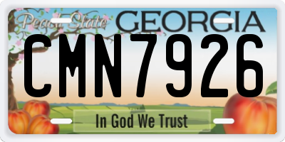 GA license plate CMN7926