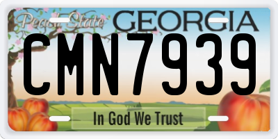 GA license plate CMN7939