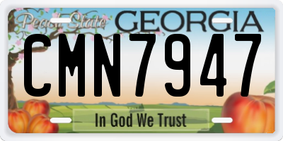 GA license plate CMN7947