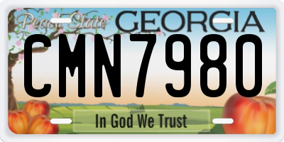 GA license plate CMN7980