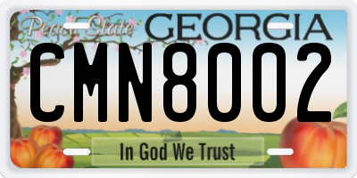 GA license plate CMN8002