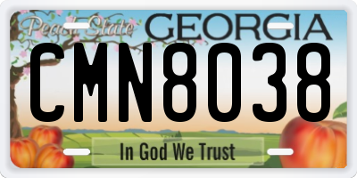 GA license plate CMN8038