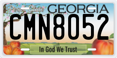 GA license plate CMN8052