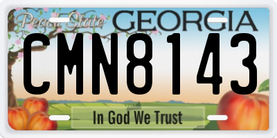 GA license plate CMN8143