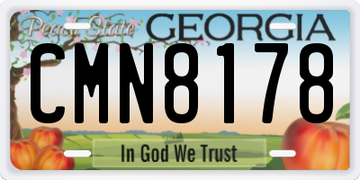 GA license plate CMN8178