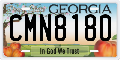 GA license plate CMN8180