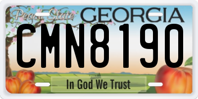 GA license plate CMN8190
