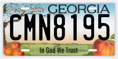 GA license plate CMN8195