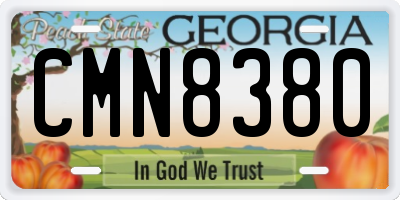 GA license plate CMN8380