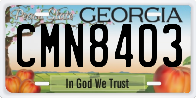 GA license plate CMN8403