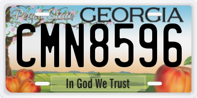 GA license plate CMN8596