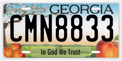 GA license plate CMN8833