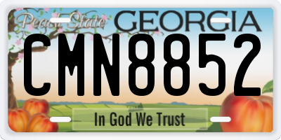 GA license plate CMN8852