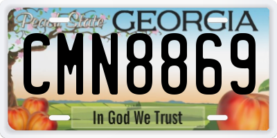 GA license plate CMN8869