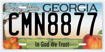 GA license plate CMN8877