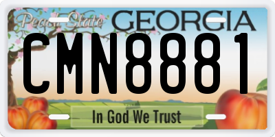 GA license plate CMN8881