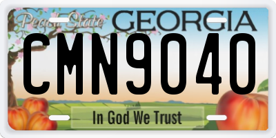GA license plate CMN9040