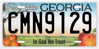 GA license plate CMN9129