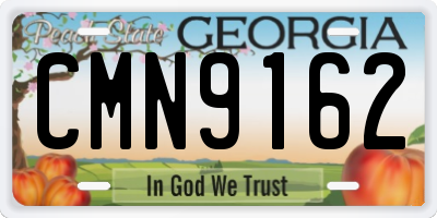 GA license plate CMN9162