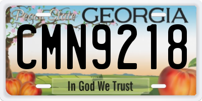 GA license plate CMN9218
