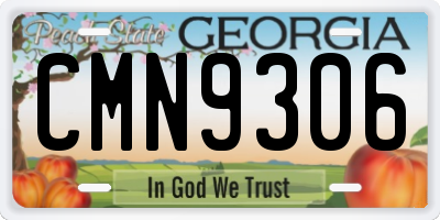 GA license plate CMN9306