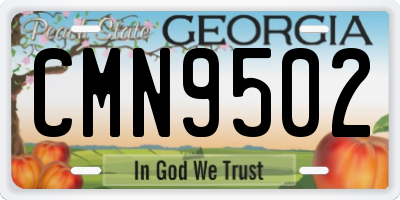 GA license plate CMN9502