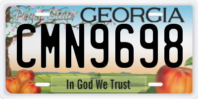 GA license plate CMN9698