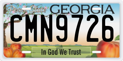 GA license plate CMN9726