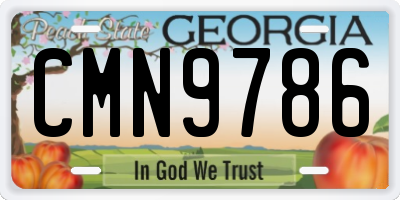 GA license plate CMN9786